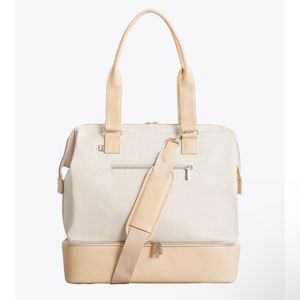 BEIS Mini Convertible Weekender Beige Luggage Crossbody Duffel Bag